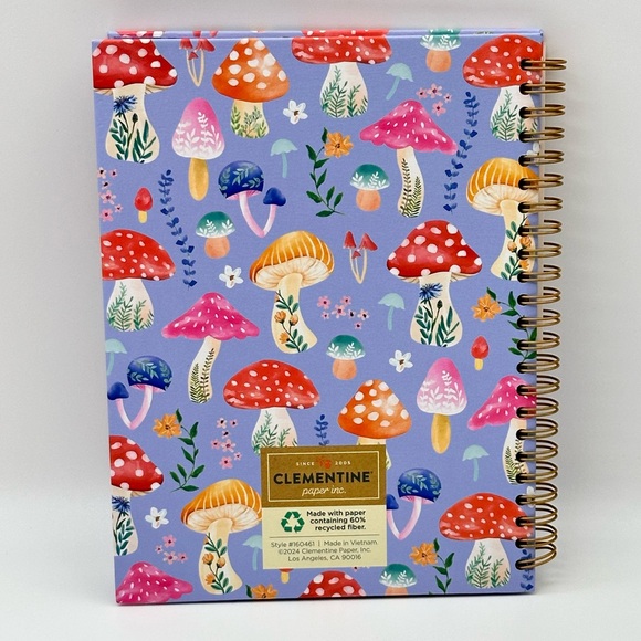 2024-2025 Clementine Paper inc. 12 Months Planner Hard Cover (Blue/Mushrooms) - Picture 13 of 13